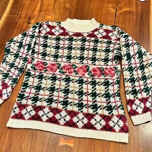 Vintage chevron grandma sweater 90s